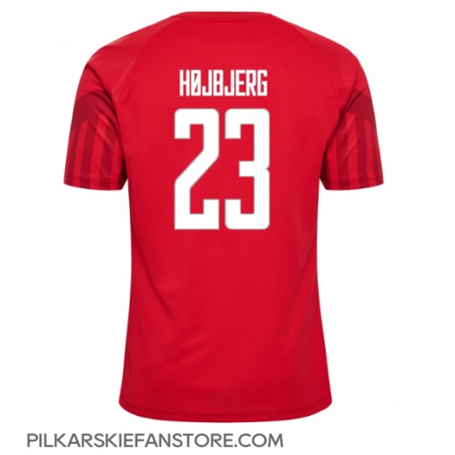 Tanie Strój piłkarski Dania Pierre-Emile Hojbjerg #23 Koszulka Podstawowej MŚ 2022 Krótkie Rękawy